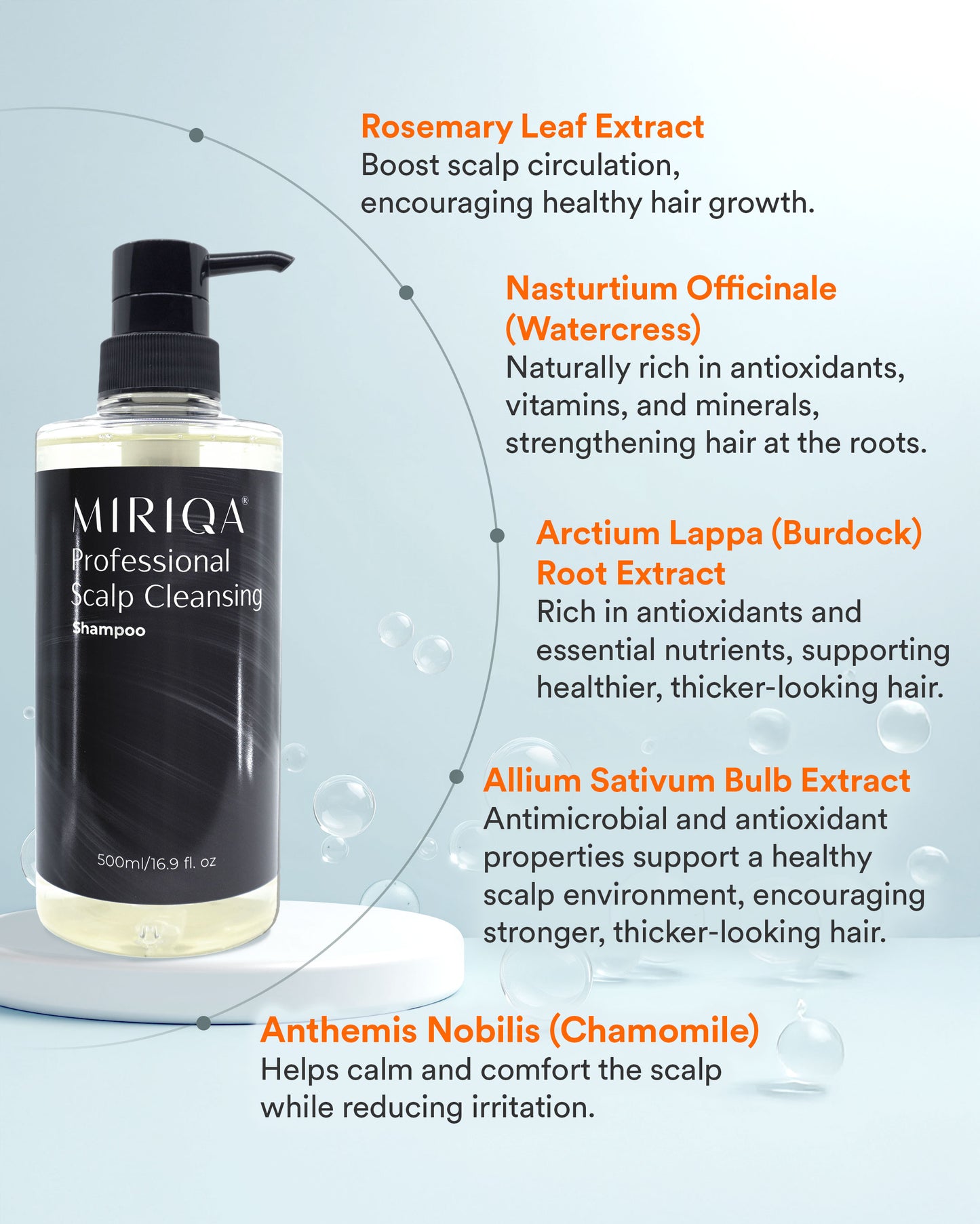 MIRIQA® Professional Scalp Cleansing Shampoo 500ml (Bundle of 6)