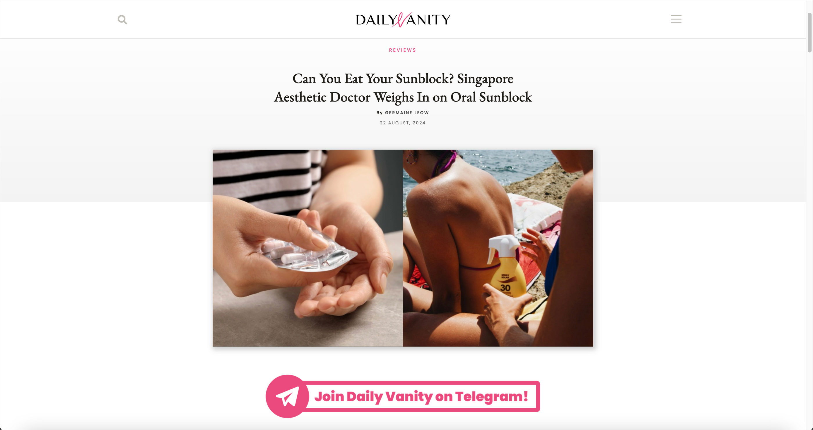 Can You Eat Your Sunblock? Singapore Aesthetic Doctor Weighs In on Oral Sunblock
