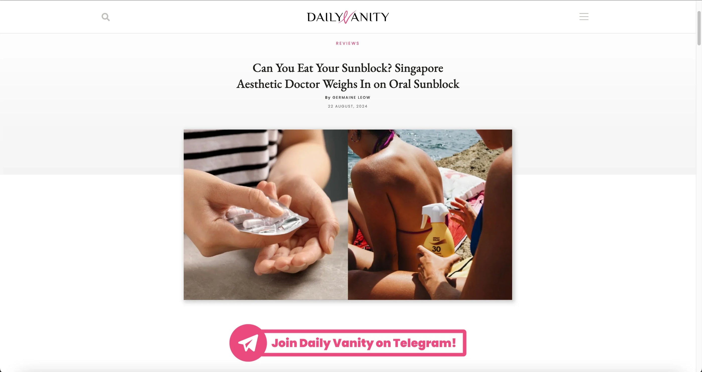 Can You Eat Your Sunblock? Singapore Aesthetic Doctor Weighs In on Oral Sunblock
