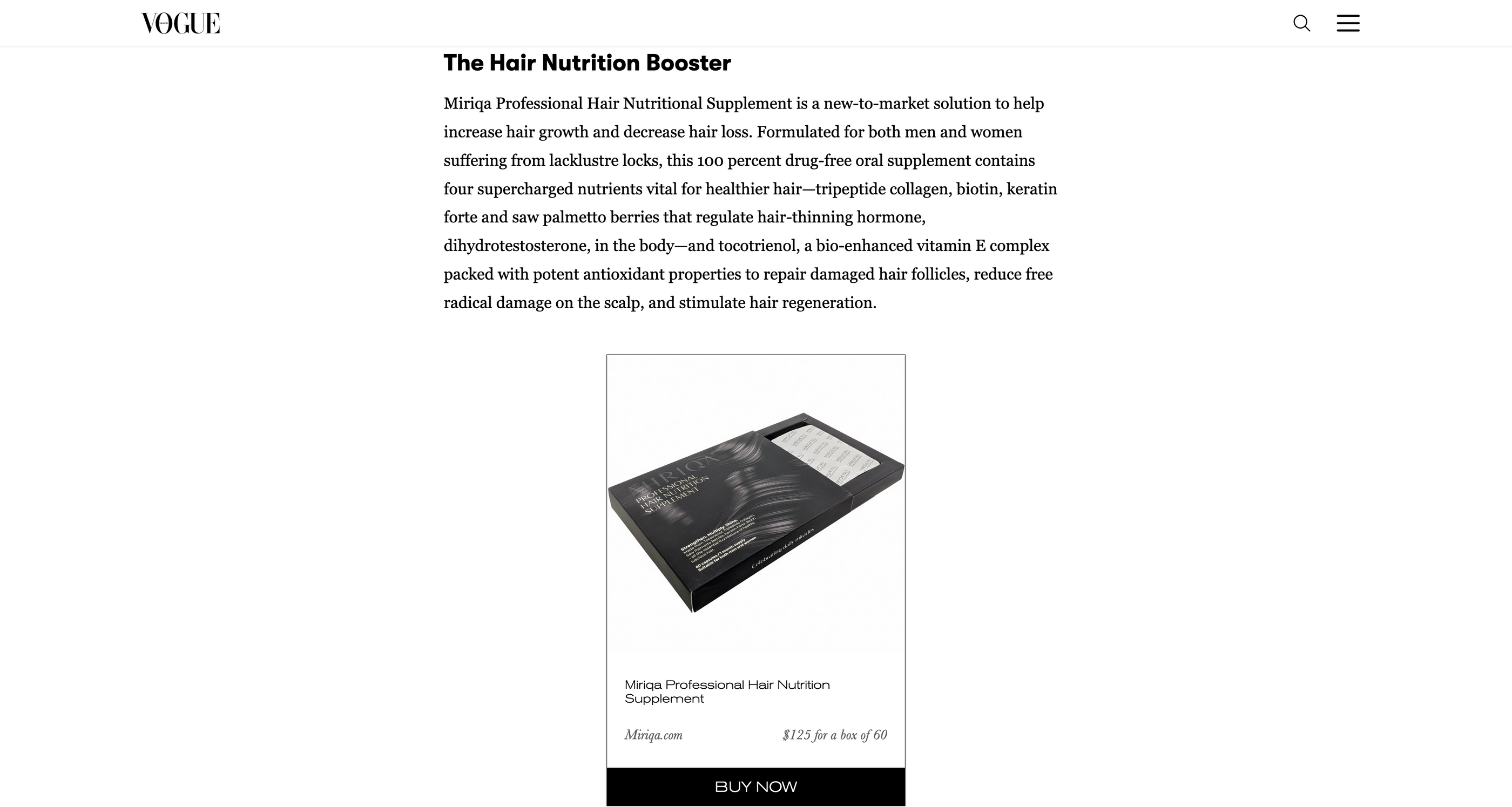 The Hair Nutrition Booster by Vogue Singapore