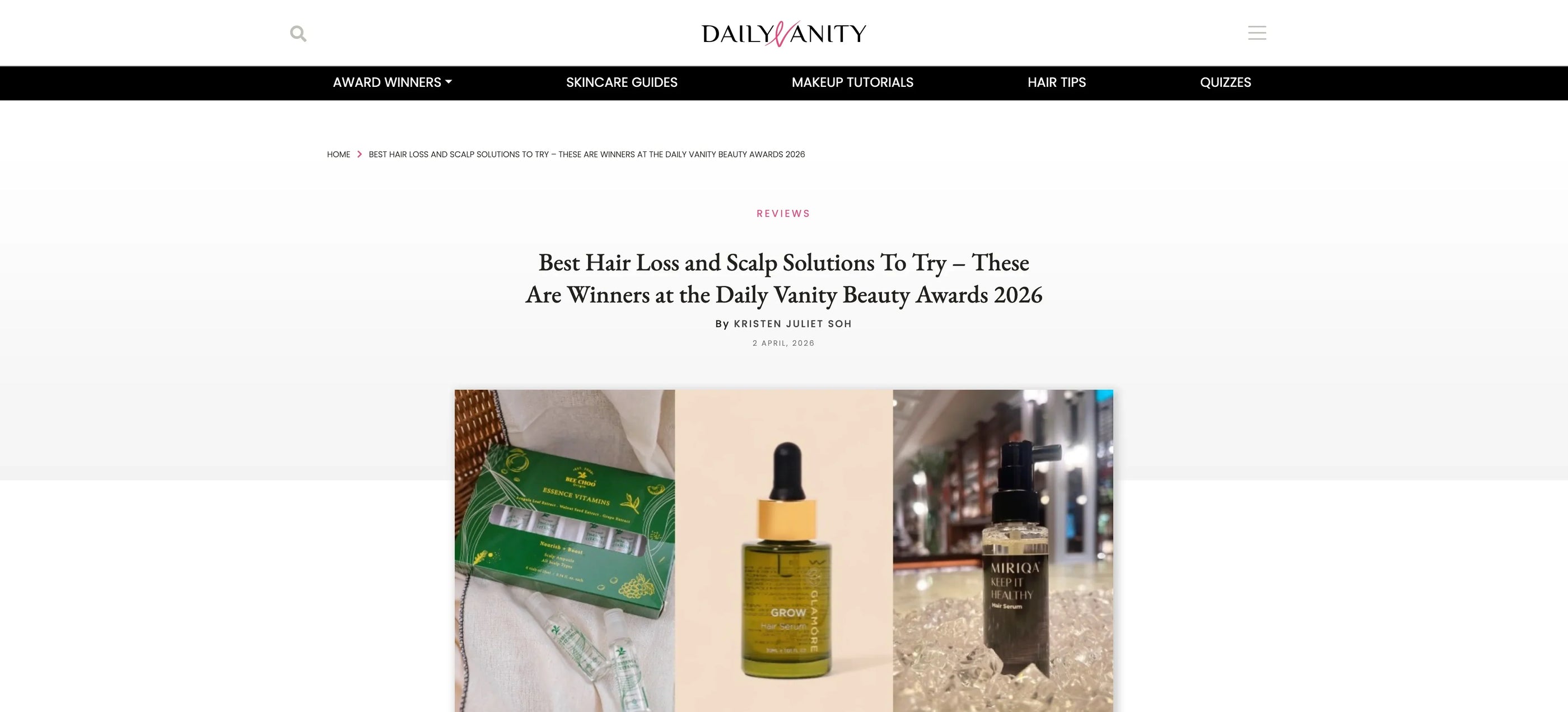 Best Hair Loss and Scalp Solutions To Try – These Are Winners at the Daily Vanity Beauty Awards 2026