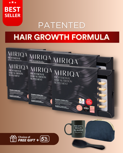 MIRIQA Hair Supplement - Bundle of 6 | 5% Discount | Patented Hair Growth Formula